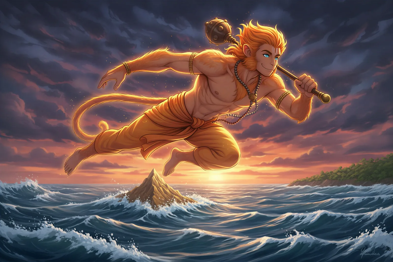 Hanuman's Great Leap Across the Ocean
