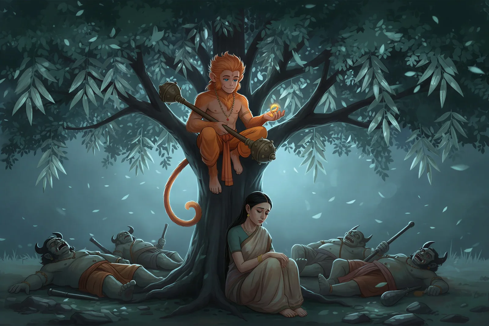 Hanuman Finds Sita: The Whispering Garden