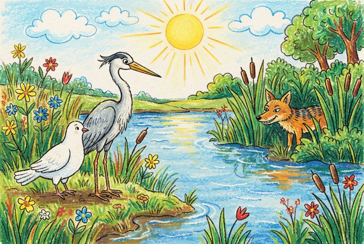 Jackal, Dove and Heron