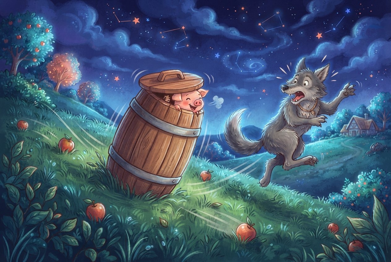 The Three Little Pigs: The Apple Tree and the Rolling Churn