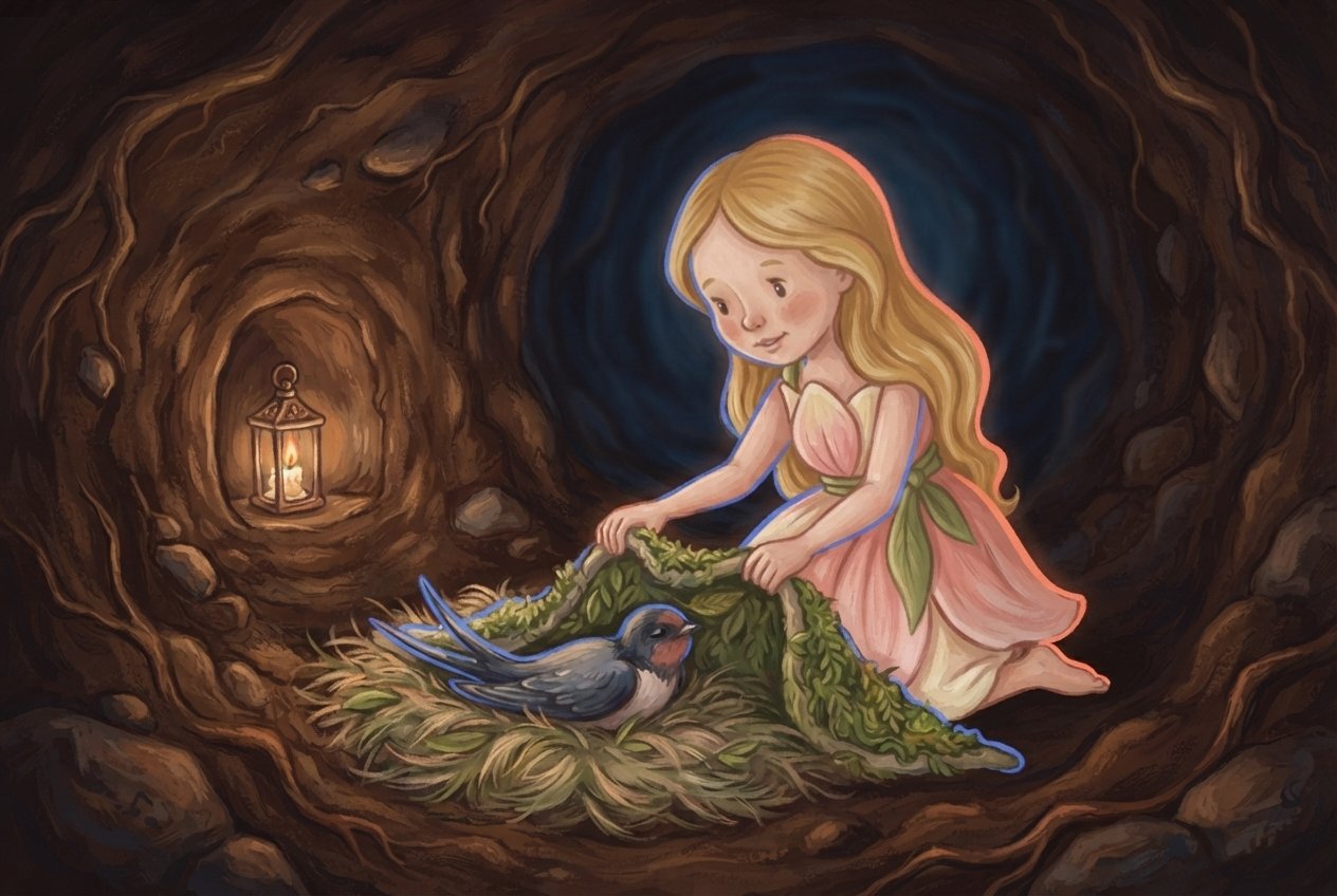 Thumbelina: The Field Mouse's Burrow